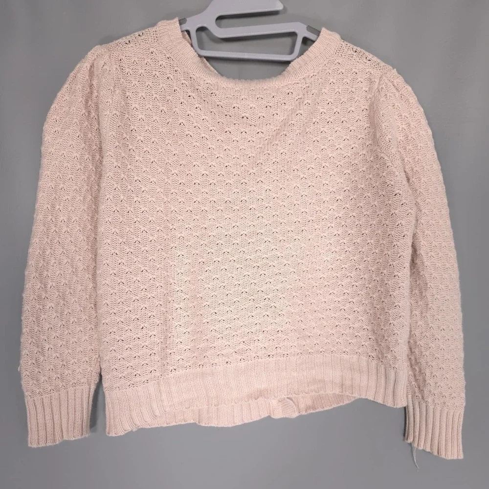 YE MAK Cardigan Sweater Girls Size 6/8 Pink‎ Cotton Button Knit Cute MK3514KID